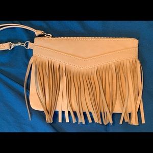 Fringed hand purse.